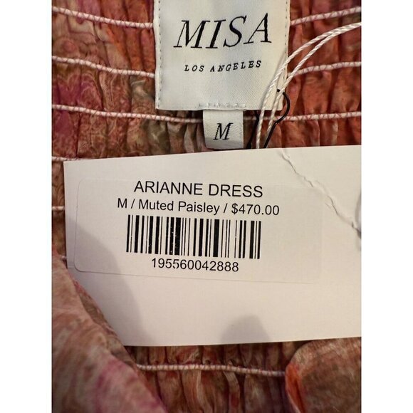 NWT‎ Strapless Arianne Dress Misa Los Angeles Paisley Pink Chiffon Size M - Picture 7 of 16